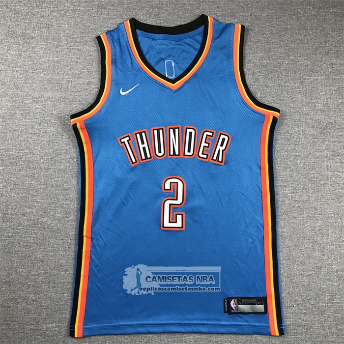 Camiseta Nino Oklahoma City Thunder Shai Gilgeous-Alexander NO 2 Icon Azul